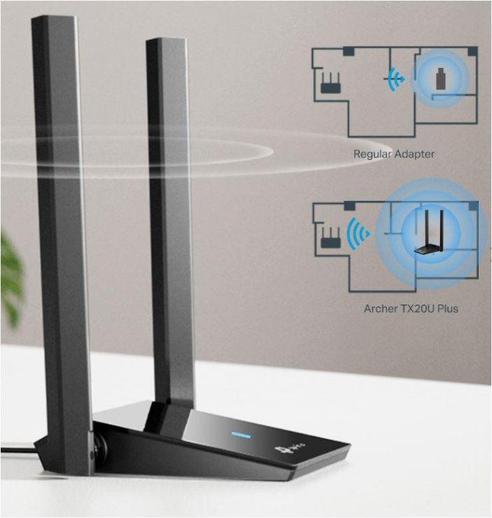 Imagine Adaptor USB wireless WiFi 6 AX1800, TP-LINK Archer TX20U Plus